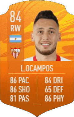 Lucas Ocampos Argentine F I F A - Joueurs Cartes Jeux Vidéo Multi Média 