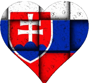 Coeur Slovaquie Europe Drapeaux 