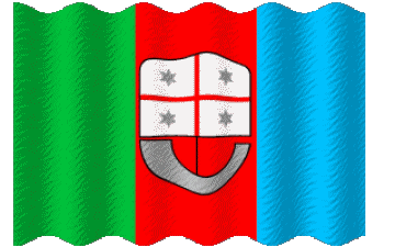 Waving Liguria Italy Europe Flags 