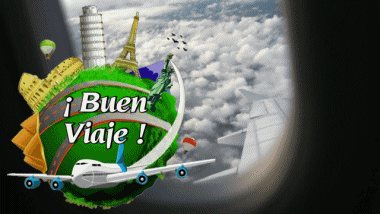 002 Fond Animé Buen Viaje Espagnol Messages 