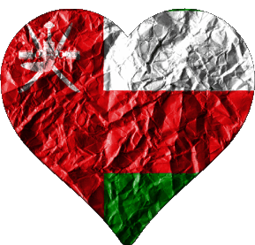 Coeur Oman Asie Drapeaux 