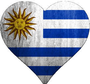 Corazón Uruguay América Banderas 