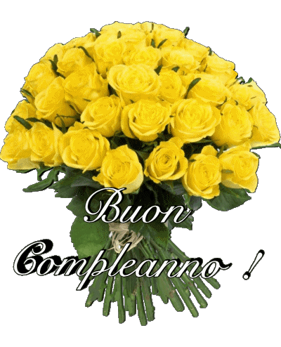 015 Sfondo trasparente Floreale Buon Compleanno Italiano Messagi 