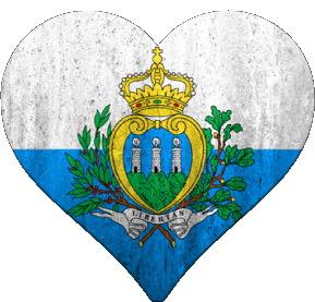 Corazón San Marino Europa Banderas 