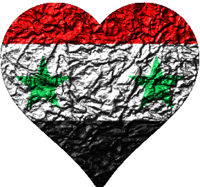 Cuore Siria Asia Bandiere 