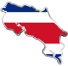 Carte Costa Rica Amériques Drapeaux 