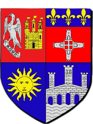 Blasone-Blasone Lot et Garonne 47 Dipartimenti - Città Francia Bandiere 