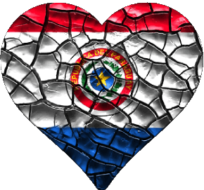 Herz Paraguay Amerika Fahnen 