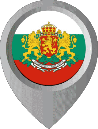 Marcador de ubicación Bulgaria Europa Banderas 