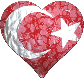 Coeur Turquie Asie Drapeaux 