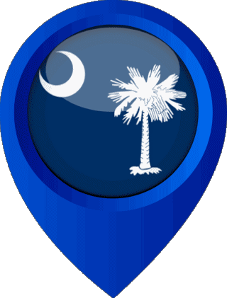 Epingle de Localisation Caroline du Sud U.S.A - Etats Amériques Drapeaux 