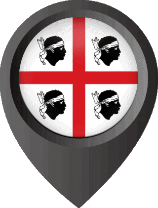 Standort-Pin Sardegna Italien Europa Fahnen 