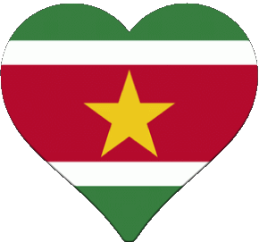 Corazón Surinam América Banderas 