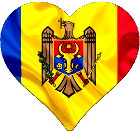 Cuore Moldova Europa Bandiere 