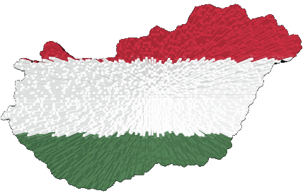 Karte Ungarn Europa Fahnen 