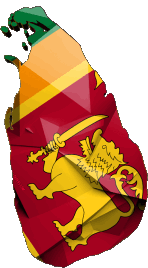 Carte Sri Lanka Asie Drapeaux 