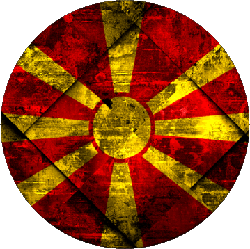 Round Macedonia Europe Flags 