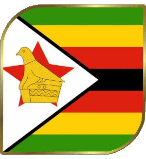 Square Zimbabwe Africa Flags 