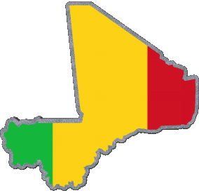Map Mali Africa Flags 