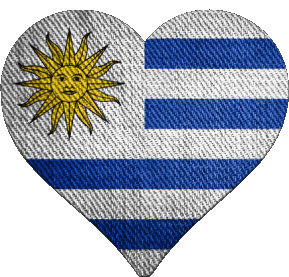 Corazón Uruguay América Banderas 