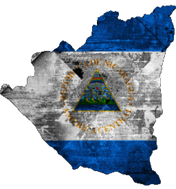 Karte Nicaragua Amerika Fahnen 