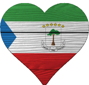 Coeur Guinée Equatorial Afrique Drapeaux 