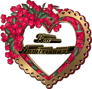 004 Coeur Bon Anniversaire Francés Mensajes 