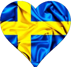 Heart Sweden Europe Flags 