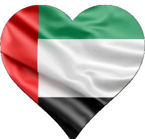 Cuore Emirati Arabi Uniti Asia Bandiere 