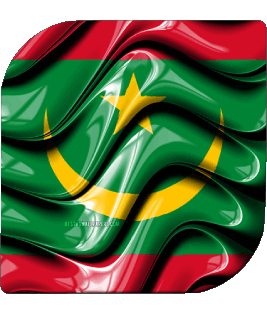 Square Mauritania Africa Flags 