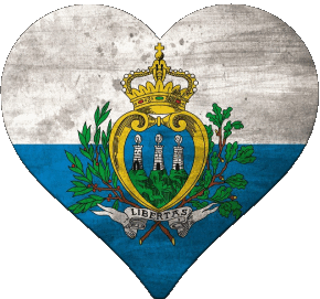 Corazón San Marino Europa Banderas 