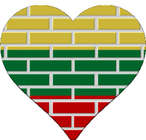 Heart Lithuania Europe Flags 