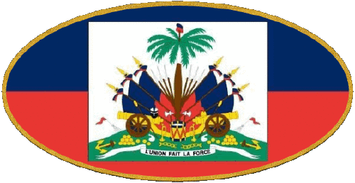 Ovale Haiti America Flags 