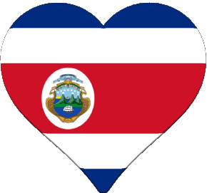 Heart Costa Rica America Flags 