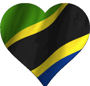 Coeur Tanzanie Afrique Drapeaux 