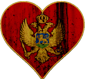 Coeur Monténégro Europe Drapeaux 