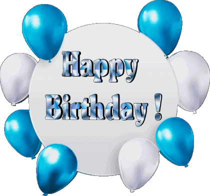 010 Balloons - Confetti Happy Birthday Inglese Messagi 