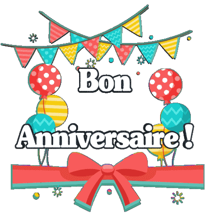 006 Ballons - Confetis Bon Anniversaire Francese Messagi 