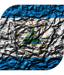 Square Nicaragua America Flags 