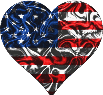 Herz U.S.A - National Amerika Fahnen 