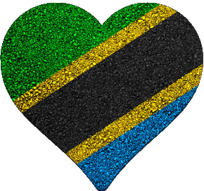 Coeur Tanzania Africa Flags 
