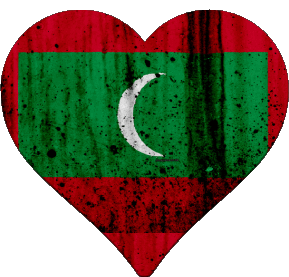 Corazón Maldivas Asia Banderas 