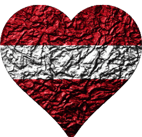 Heart Latvia Europe Flags 