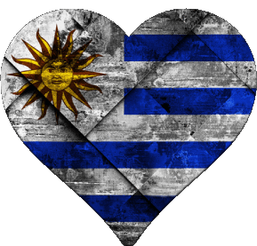 Herz Uruguay Amerika Fahnen 
