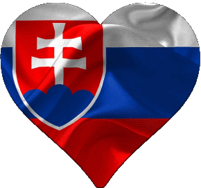 Heart Slovakia Europe Flags 
