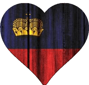 Herz Liechtenstein Europa Fahnen 