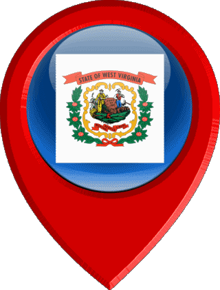 Location Pin Virginia West U.S.A - States America Flags 