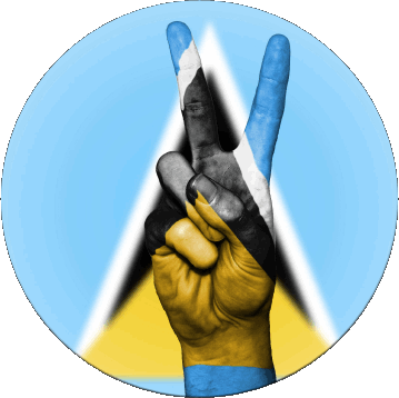 Rond Sainte Lucie Amériques Drapeaux 