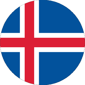 Round Iceland Europe Flags 