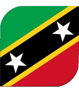 Quadrato Saint Kitts e Nevis America Bandiere 